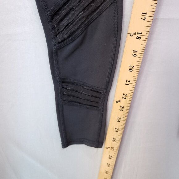 Alo Yoga Leggings Moto Pants Size XXS Womens High Rise Gray Mesh Panel - Picture 5 of 16